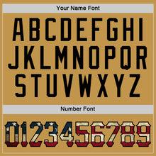 Load image into Gallery viewer, Custom Old Gold Vintage USA Flag-Black Performance T-Shirt