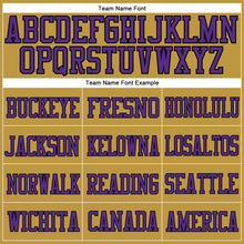 Load image into Gallery viewer, Custom Old Gold Purple-Black Mesh Authentic Football Jersey
