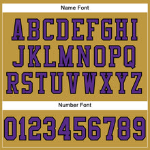 Load image into Gallery viewer, Custom Old Gold Purple-Black Mesh Authentic Football Jersey