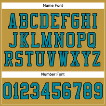 Load image into Gallery viewer, Custom Old Gold Teal-Black Mesh Authentic Football Jersey