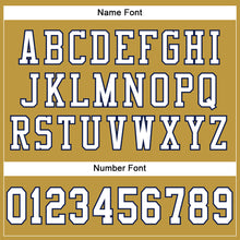 Load image into Gallery viewer, Custom Old Gold White-Navy Mesh Authentic Football Jersey