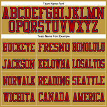 Load image into Gallery viewer, Custom Old Gold Red-Navy Mesh Authentic Football Jersey