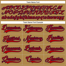 Load image into Gallery viewer, Custom Old Gold Red-Navy Hockey Lace Neck Jersey