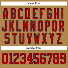 Load image into Gallery viewer, Custom Old Gold Red-Navy Hockey Lace Neck Jersey