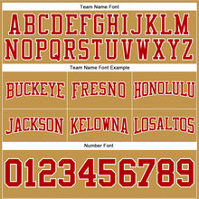 Load image into Gallery viewer, Custom Stitched Old Gold Red-White Football Pullover Sweatshirt Hoodie