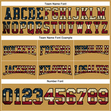 Load image into Gallery viewer, Custom Stitched Old Gold Vintage USA Flag Black-Crimson Football Pullover Sweatshirt Hoodie