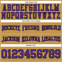 Load image into Gallery viewer, Custom Stitched Old Gold Purple-Black Football Pullover Sweatshirt Hoodie
