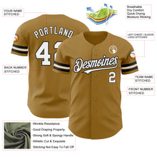 Load image into Gallery viewer, Custom Old Gold White-Black Authentic Baseball Jersey
