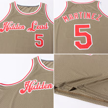Load image into Gallery viewer, Custom Olive Red-White Authentic Throwback Salute To Service Basketball Jersey