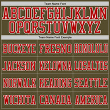 Load image into Gallery viewer, Custom Olive Red-White Mesh Authentic Salute To Service Football Jersey