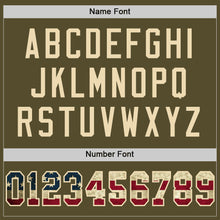 Load image into Gallery viewer, Custom Olive Vintage USA Flag-Cream Mesh Authentic Salute To Service Football Jersey
