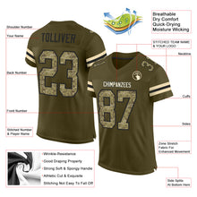 Load image into Gallery viewer, Custom Olive Camo-Black Mesh Authentic Salute To Service Football Jersey