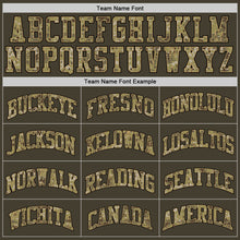 Load image into Gallery viewer, Custom Olive Camo-Old Gold Authentic Throwback Salute To Service Basketball Jersey