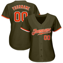 Load image into Gallery viewer, Custom Olive Orange-White Authentic Salute To Service Baseball Jersey