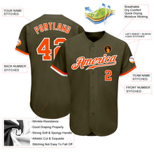 Load image into Gallery viewer, Custom Olive Orange-White Authentic Salute To Service Baseball Jersey