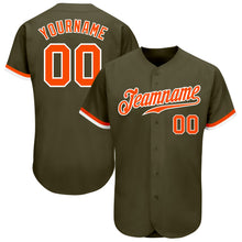 Load image into Gallery viewer, Custom Olive Orange-White Authentic Salute To Service Baseball Jersey