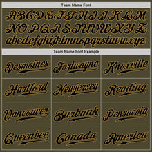 Load image into Gallery viewer, Custom Olive Black-Old Gold Authentic Salute To Service Baseball Jersey