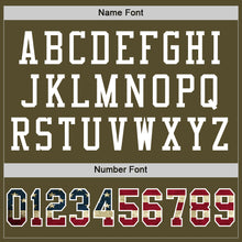 Load image into Gallery viewer, Custom Olive Vintage USA Flag-White Mesh Authentic Salute To Service Football Jersey