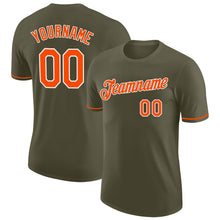 Load image into Gallery viewer, Custom Olive Orange-White Performance Salute To Service T-Shirt