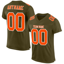 Load image into Gallery viewer, Custom Olive Orange-White Mesh Authentic Salute To Service Football Jersey