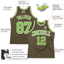 Load image into Gallery viewer, Custom Olive Neon Green-White Authentic Throwback Salute To Service Basketball Jersey