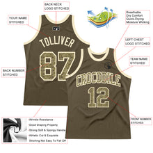 Load image into Gallery viewer, Custom Olive Camo-Cream Authentic Throwback Salute To Service Basketball Jersey