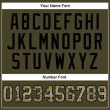 Load image into Gallery viewer, Custom Olive Camo-Black Authentic Throwback Salute To Service Basketball Jersey