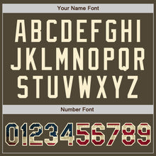 Load image into Gallery viewer, Custom Olive Vintage USA Flag-Cream Authentic Salute To Service Baseball Jersey