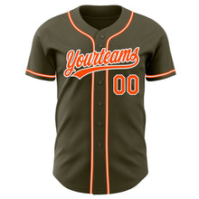 Load image into Gallery viewer, Custom Olive Orange-White Authentic Salute To Service Baseball Jersey