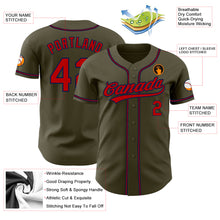 Load image into Gallery viewer, Custom Olive Red-Navy Authentic Salute To Service Baseball Jersey