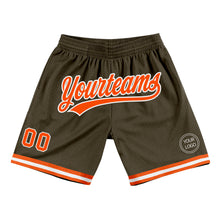 Load image into Gallery viewer, Custom Olive Orange-White Authentic Throwback Salute To Service Basketball Shorts