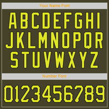 Load image into Gallery viewer, Custom Olive Neon Yellow-Black Authentic Salute To Service Baseball Jersey