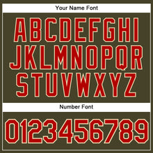 Load image into Gallery viewer, Custom Olive City Cream Pinstripe Red Authentic Salute To Service Baseball Jersey