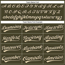 Load image into Gallery viewer, Custom Olive City Cream Pinstripe Black Authentic Salute To Service Baseball Jersey