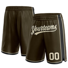 Load image into Gallery viewer, Custom Olive Cream-Black Authentic Salute To Service Basketball Shorts