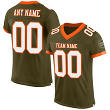 Load image into Gallery viewer, Custom Olive White-Orange Mesh Authentic Salute To Service Football Jersey
