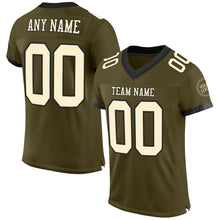 Load image into Gallery viewer, Custom Olive Cream-Black Mesh Authentic Salute To Service Football Jersey