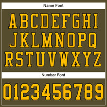 Load image into Gallery viewer, Custom Olive Gold-Black Mesh Authentic Salute To Service Football Jersey