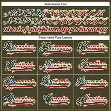 Load image into Gallery viewer, Custom Olive Vintage USA Flag Cream-Black Salute To Service Hockey Lace Neck Jersey