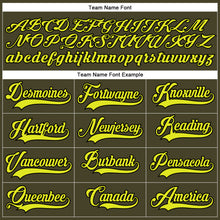 Load image into Gallery viewer, Custom Olive Neon Yellow-Black Salute To Service Hockey Lace Neck Jersey