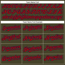 Load image into Gallery viewer, Custom Olive Red-Navy Authentic Salute To Service Baseball Jersey