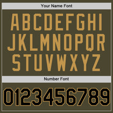 Load image into Gallery viewer, Custom Olive Black-Old Gold Authentic Throwback Salute To Service Baseball Jersey