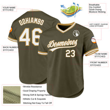 Load image into Gallery viewer, Custom Olive White-Old Gold Authentic Throwback Salute To Service Baseball Jersey