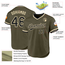 Load image into Gallery viewer, Custom Olive Black-Cream Authentic Throwback Salute To Service Baseball Jersey