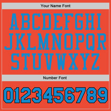 Load image into Gallery viewer, Custom Orange Blue-Navy Authentic Throwback Basketball Jersey