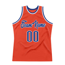 Load image into Gallery viewer, Custom Orange Royal-White Authentic Throwback Basketball Jersey