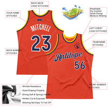 Load image into Gallery viewer, Custom Orange Navy-Gold Authentic Throwback Basketball Jersey