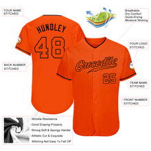 Load image into Gallery viewer, Custom Orange Orange-Black Authentic Baseball Jersey