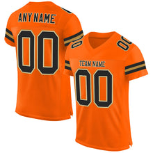 Load image into Gallery viewer, Custom Orange Black-Old Gold Mesh Authentic Football Jersey