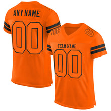 Load image into Gallery viewer, Custom Orange Orange-Black Mesh Authentic Football Jersey